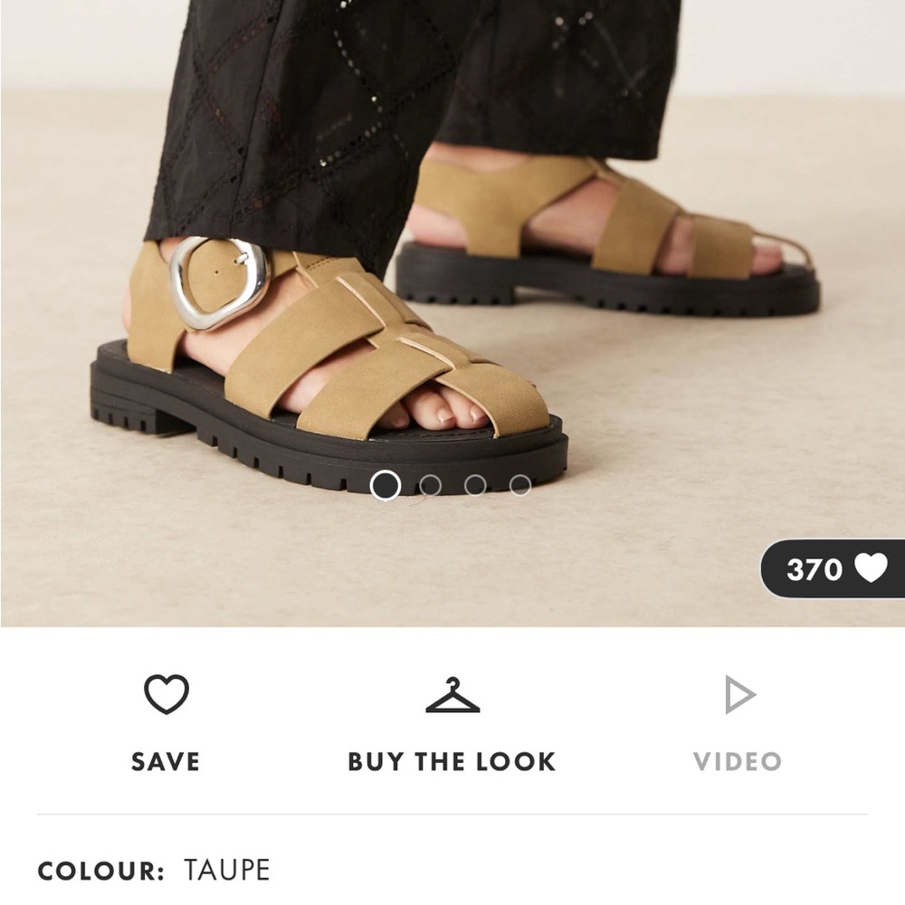 ASOS Tan and Black Chunky Sandals with Adjustable Buckle